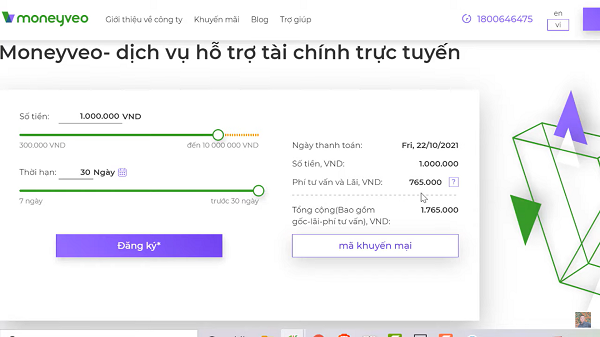 Đăng ký vay tiền MoneyVeo