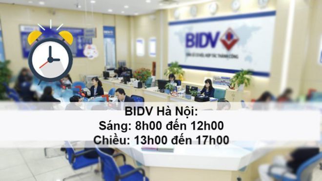 Giờ làm việc ngân hàng BIDV