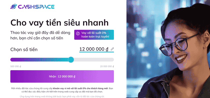 Hướng dẫn vay tiền nhanh Cashspace