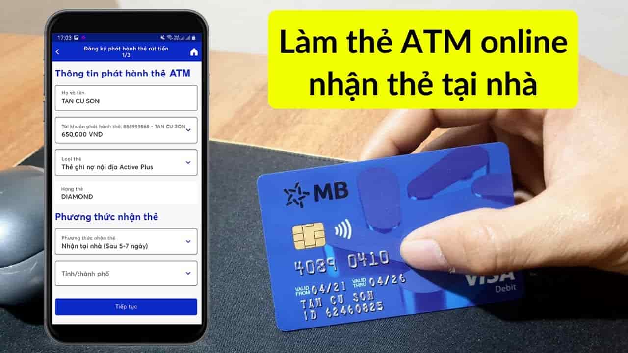 thủ tục mở thẻ ATM MB Bank online