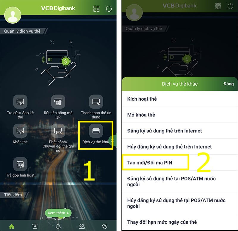 Cách lấy lại mã PIN Vietcombank trên app VCB Digibank