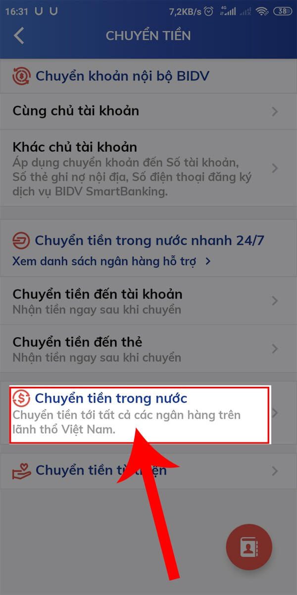 Cách chuyển khoản BIDV khác ngân hàng