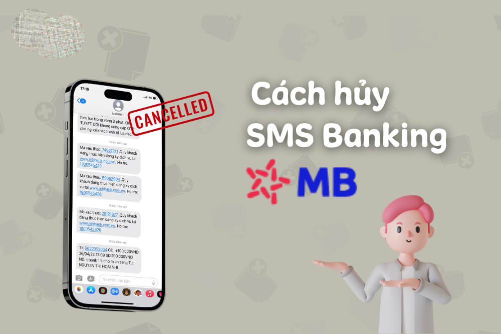 hủy SMS Banking MB