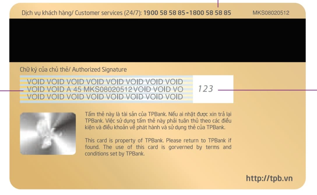 Mã CVV TPBank nằm ở đâu?