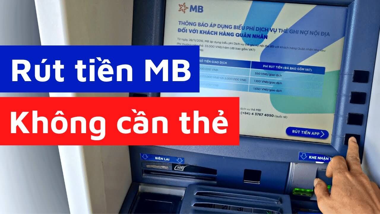 Rút tiền tại quầy ATM không sử dụng thẻ