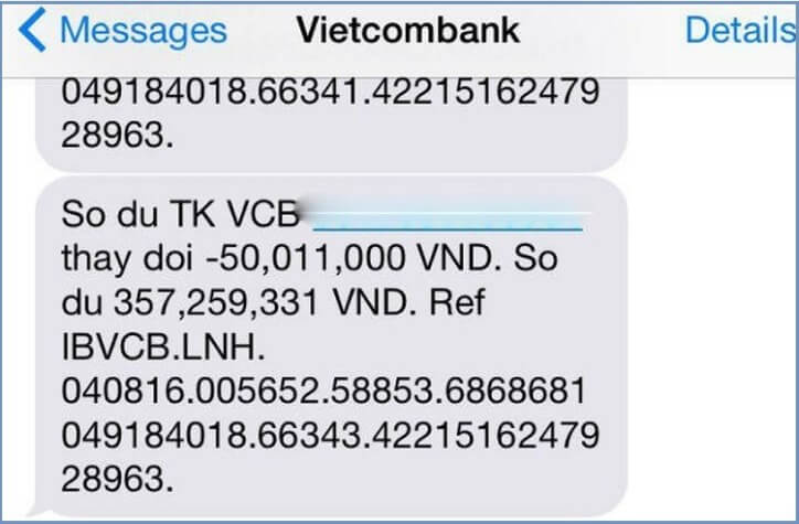 Đăng ký và Sử dụng SMS Chủ Động Vietcombank