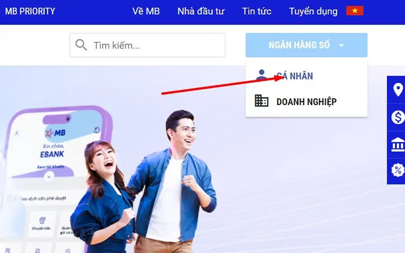 Kiểm tra số dư tài khoản MB Bank trên Website