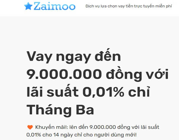 Thông tin khoản vay Zaimoo