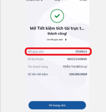 Tra cứu mã giao dịch bằng Sacombank mBanking