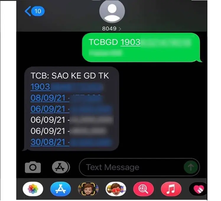 Tra cứu lịch sử giao dịch bằng SMS Banking