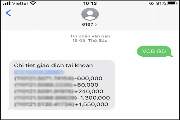 Kiểm tra lịch sử giao dịch Vietcombank bằng SMS